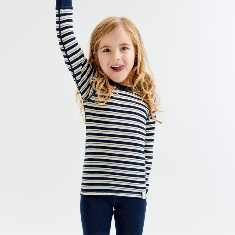 Wool Top Kids, Navy Stripe X, hi-res